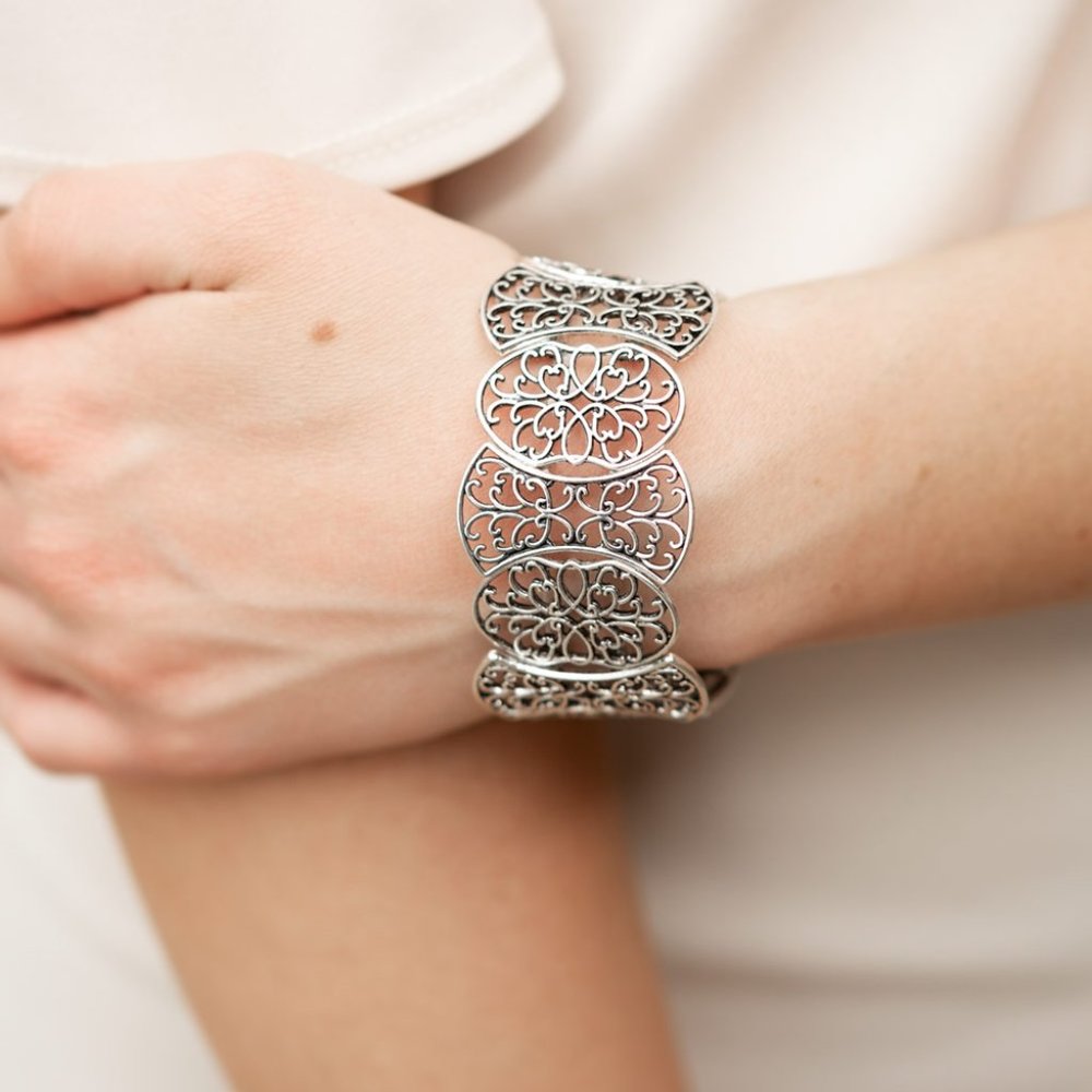 Fancy Fashionista Silver Bracelet